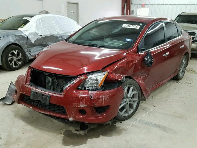 3N1AB7AP5EY277195 - 2014 NISSAN SENTRA S MAROON photo 2