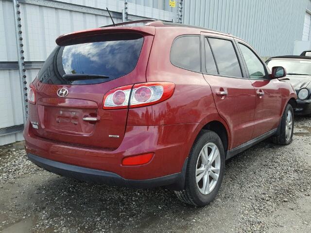 5XYZK3AB0CG112413 - 2012 HYUNDAI SANTA FE L RED photo 4