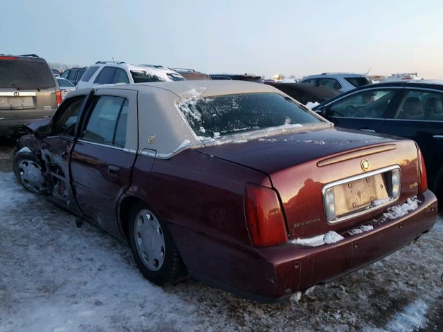 1G6KE57Y72U139785 - 2002 CADILLAC DEVILLE DH MAROON photo 3