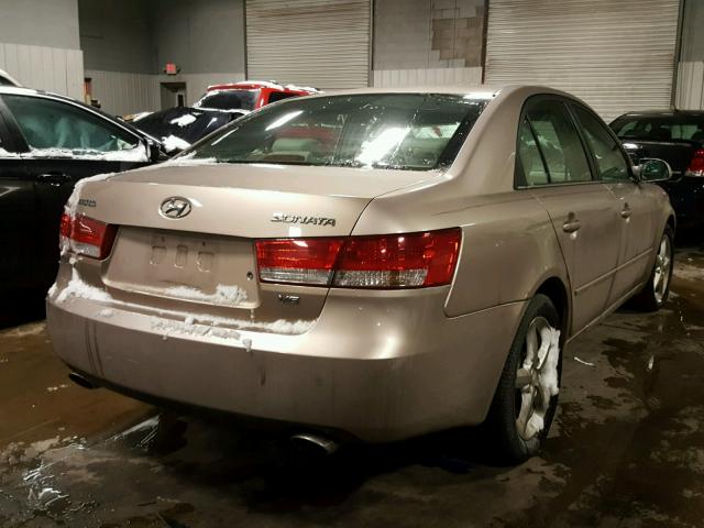 5NPEU46F16H044159 - 2006 HYUNDAI SONATA GLS TAN photo 4