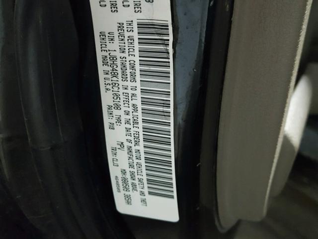 1J8HG48K16C105108 - 2006 JEEP COMMANDER შავი ფოტო 10