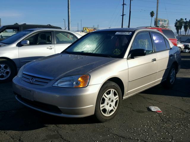 1HGES16531L036047 - 2001 HONDA CIVIC LX TAN photo 2