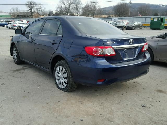 5YFBU4EE3DP086585 - 2013 TOYOTA COROLLA BA BLUE photo 3