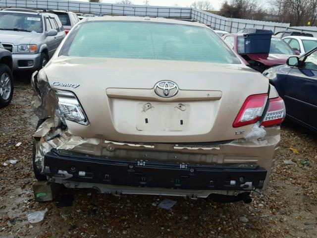 4T4BF3EKXAR018116 - 2010 TOYOTA CAMRY BASE GOLD photo 9
