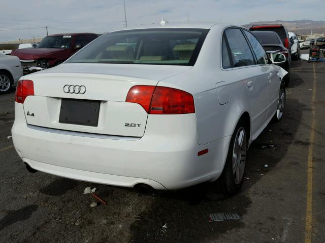 WAUAF78E88A045931 - 2008 AUDI A4 2.0T WHITE photo 4