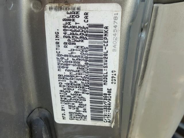 4T1BG22K6VU090345 - 1997 TOYOTA CAMRY CE SILVER photo 10