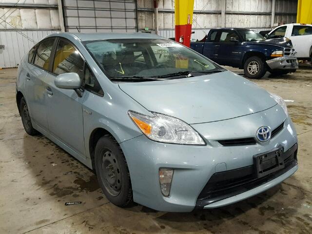 JTDKN3DUXE1742996 - 2014 TOYOTA PRIUS TEAL photo 1