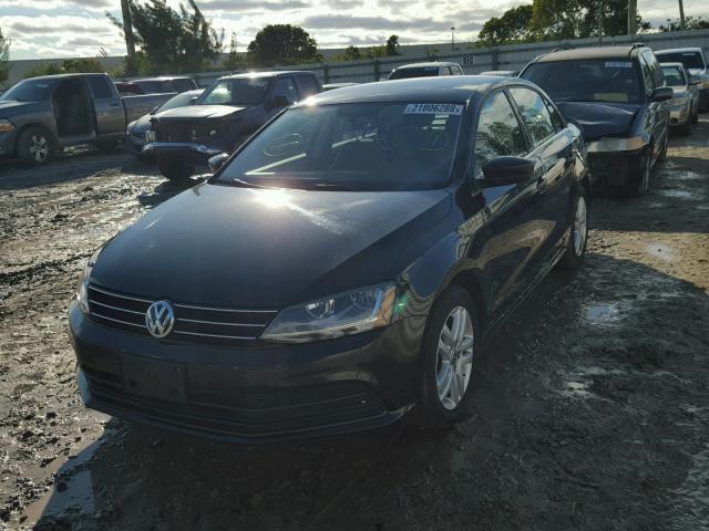 3VW2B7AJXHM303733 - 2017 VOLKSWAGEN JETTA S BLACK photo 2