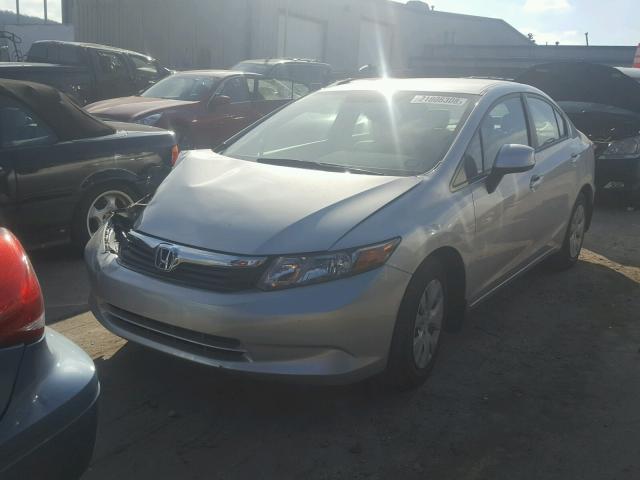 19XFB2F52CE108330 - 2012 HONDA CIVIC LX SILVER photo 2