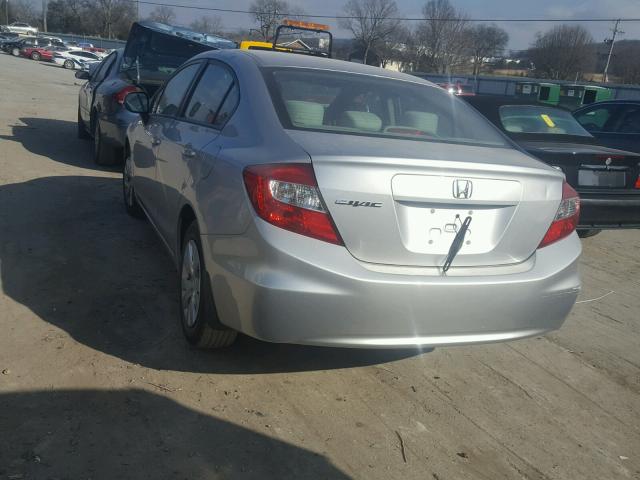 19XFB2F52CE108330 - 2012 HONDA CIVIC LX SILVER photo 3