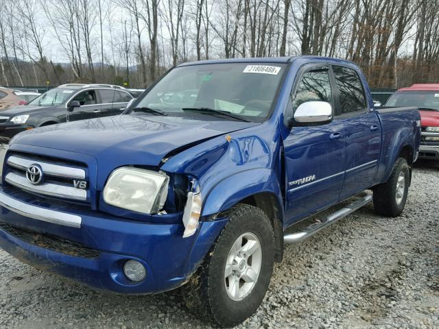 5TBDT44155S501921 - 2005 TOYOTA TUNDRA DOU BLUE photo 2