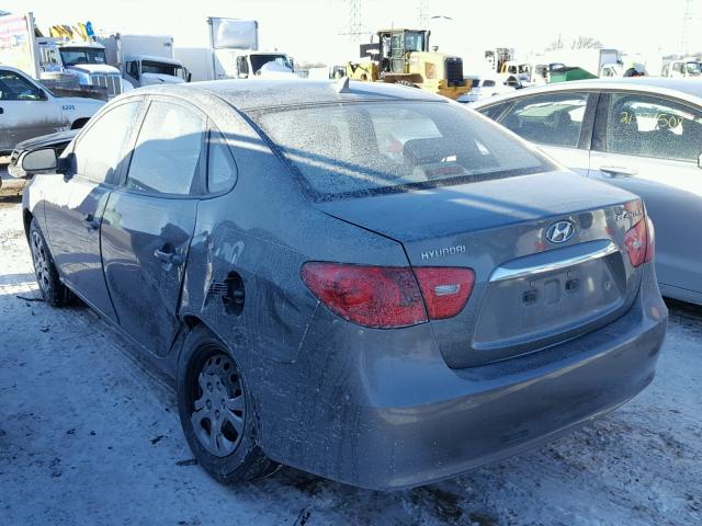 KMHDU4AD8AU957478 - 2010 HYUNDAI ELANTRA BL GRAY photo 3