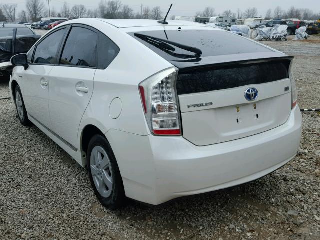 JTDKN3DU7B5314405 - 2011 TOYOTA PRIUS WHITE photo 3