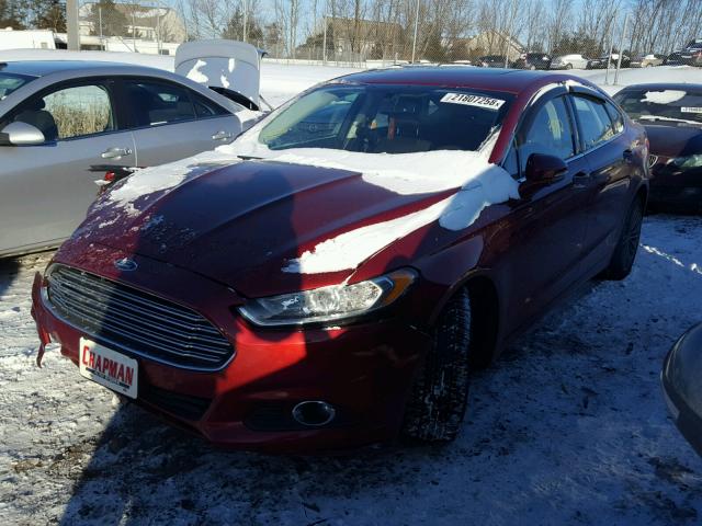 3FA6P0HD5ER281626 - 2014 FORD FUSION SE RED photo 2