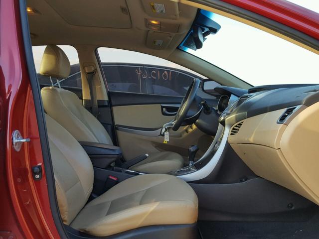 KMHDH4AE5DU632076 - 2013 HYUNDAI ELANTRA GL RED photo 5