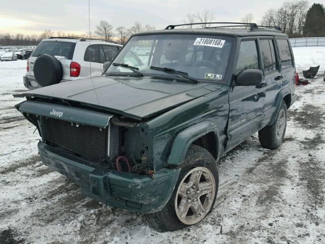 1J4FF58S3YL271750 - 2000 JEEP CHEROKEE C GREEN photo 2