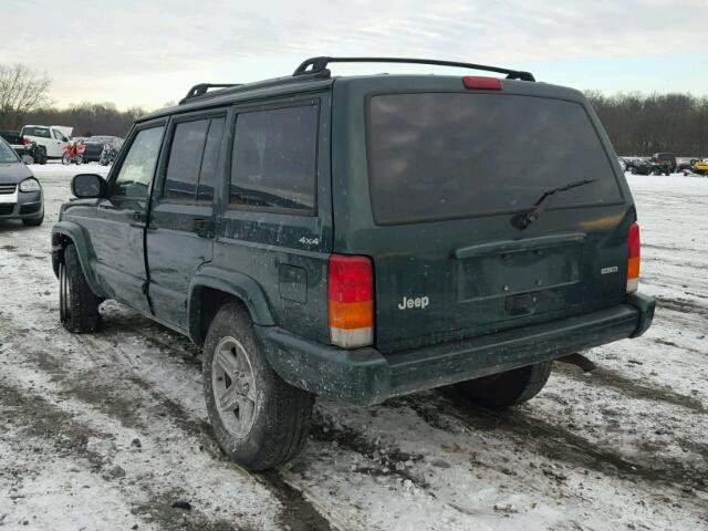 1J4FF58S3YL271750 - 2000 JEEP CHEROKEE C GREEN photo 3