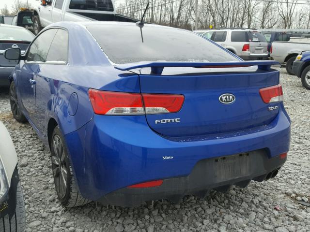 KNAFW6A3XD5675350 - 2013 KIA FORTE SX BLUE photo 3