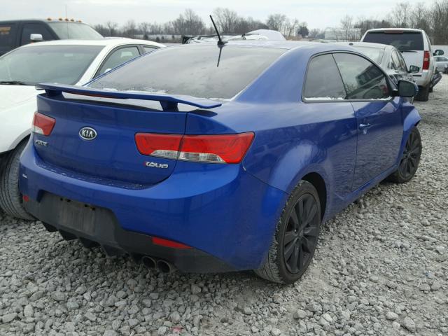 KNAFW6A3XD5675350 - 2013 KIA FORTE SX BLUE photo 4