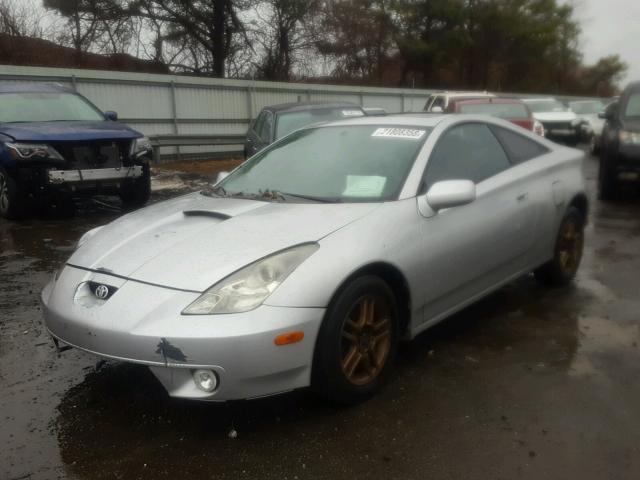 JTDDR32T130144337 - 2003 TOYOTA CELICA GT GRAY photo 2