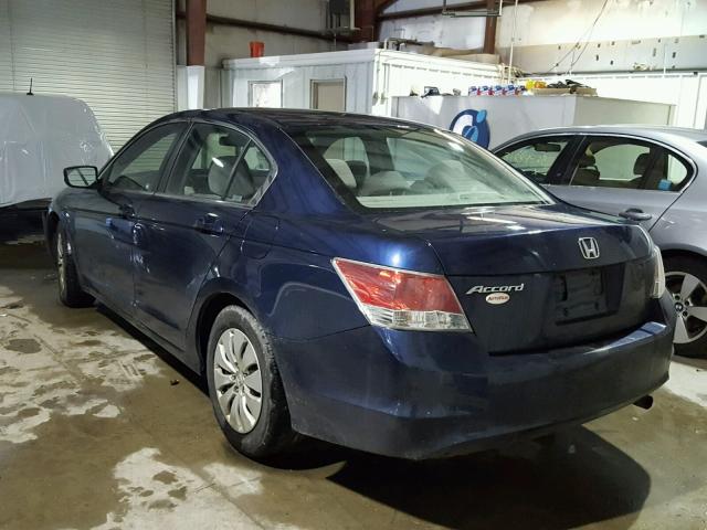 1HGCP2F30AA082492 - 2010 HONDA ACCORD LX BLUE photo 3