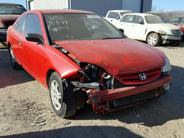 1HGEM22561L106260 - 2001 HONDA CIVIC LX RED photo 1