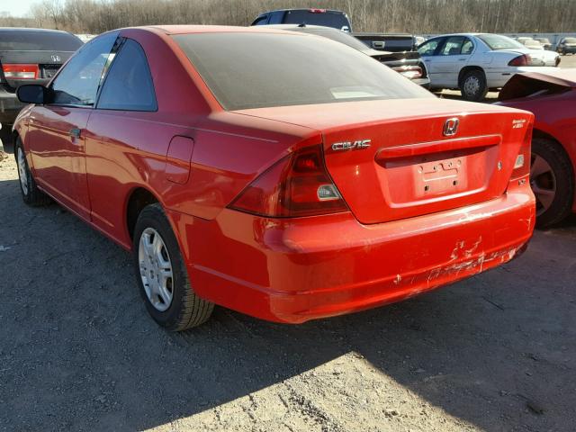 1HGEM22561L106260 - 2001 HONDA CIVIC LX RED photo 3