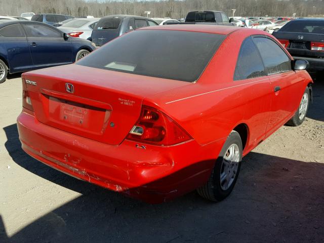 1HGEM22561L106260 - 2001 HONDA CIVIC LX RED photo 4