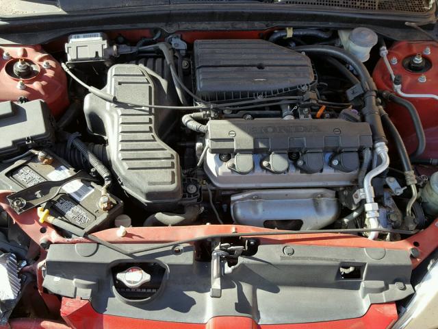 1HGEM22561L106260 - 2001 HONDA CIVIC LX RED photo 7