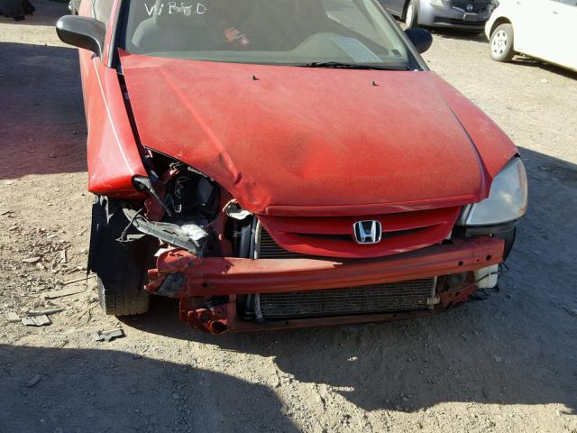 1HGEM22561L106260 - 2001 HONDA CIVIC LX RED photo 9