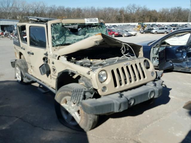 1C4BJWDG8GL318196 - 2016 JEEP WRANGLER U BEIGE photo 1