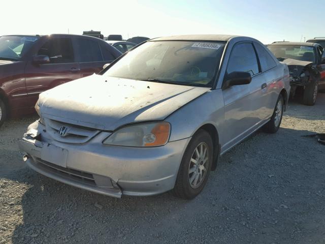 1HGEM22701L059700 - 2001 HONDA CIVIC HX SILVER photo 2