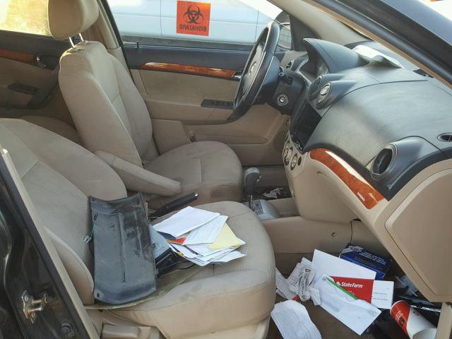 KL1TD56667B121597 - 2007 CHEVROLET AVEO BASE Szary zdjęcie 5