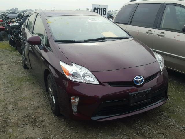 JTDKN3DU3D5610637 - 2013 TOYOTA PRIUS BURGUNDY photo 1