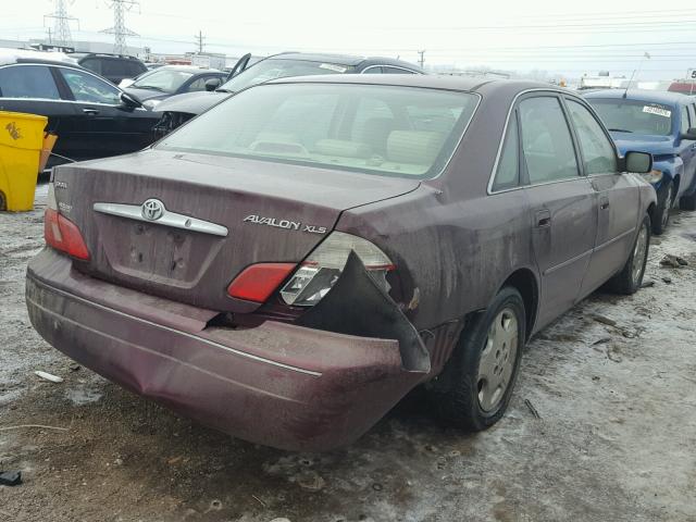 4T1BF28B94U369684 - 2004 TOYOTA AVALON XL MAROON photo 4