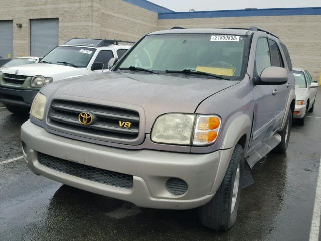 5TDZT34A01S029273 - 2001 TOYOTA SEQUOIA SR GRAY photo 2