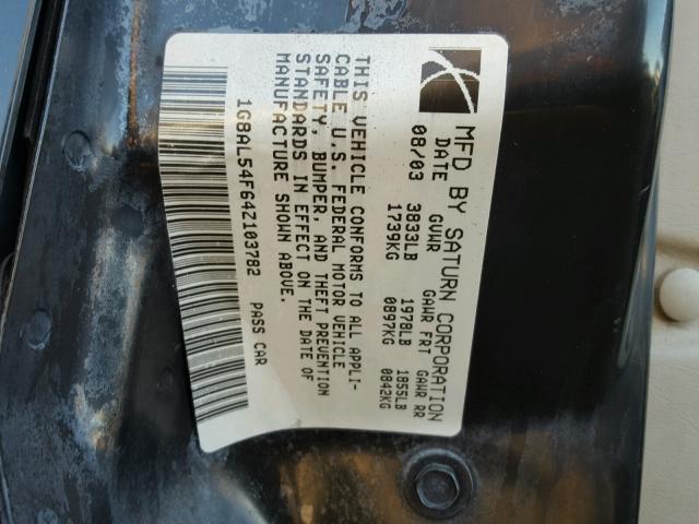 1G8AL54F64Z103782 - 2004 SATURN ION LEVEL BLACK photo 10