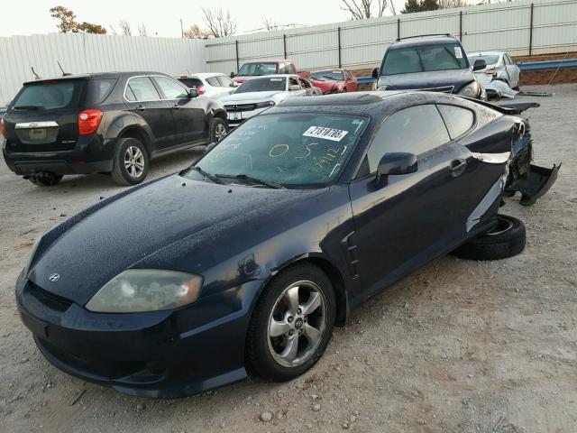 KMHHM65DX5U174112 - 2005 HYUNDAI TIBURON BLUE photo 2