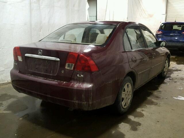 2HGES16593H593156 - 2003 HONDA CIVIC LX MAROON photo 4