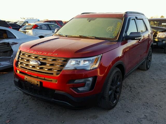 1FM5K7D82HGD16636 - 2017 FORD EXPLORER X RED photo 2