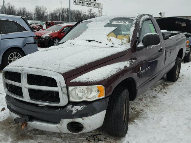 1D7HA16K24J182837 - 2004 DODGE RAM 1500 S BURGUNDY photo 2