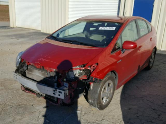 JTDKN3DU1A5201399 - 2010 TOYOTA PRIUS RED photo 2