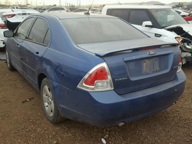 3FAHP07129R118647 - 2009 FORD FUSION SE BLUE photo 3