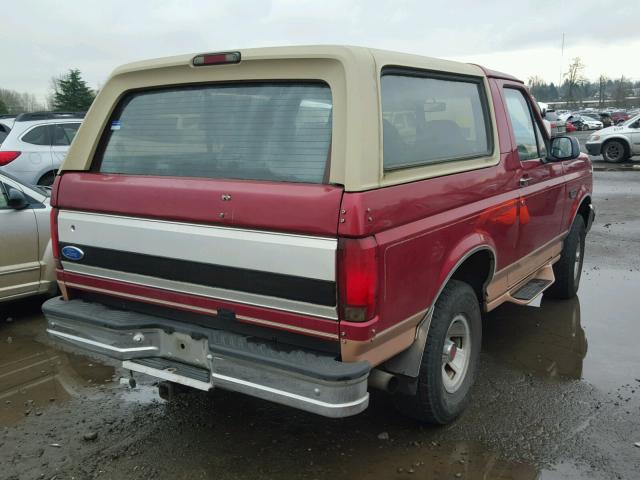 1FMEU15H5SLA82531 - 1995 FORD BRONCO U10 RED photo 4