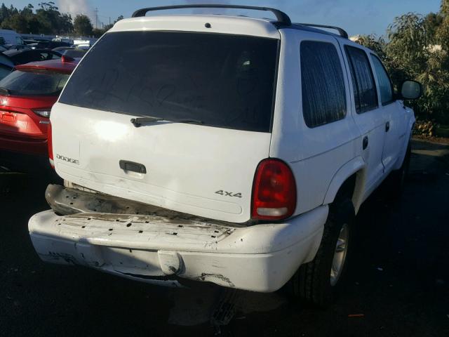 1B4HS28YXXF581174 - 1999 DODGE DURANGO WHITE photo 4