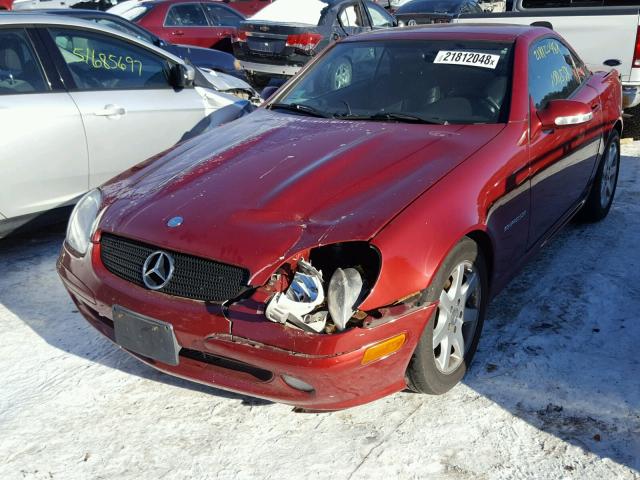 WDBKK49F91F235320 - 2001 MERCEDES-BENZ SLK 230 KO RED photo 2