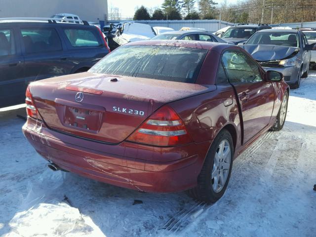 WDBKK49F91F235320 - 2001 MERCEDES-BENZ SLK 230 KO RED photo 4