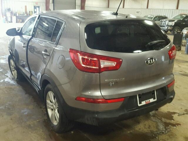 KNDPB3A27D7406526 - 2013 KIA SPORTAGE B SILVER photo 3