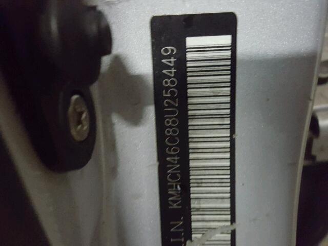 KMHCN46C88U258449 - 2008 HYUNDAI ACCENT GLS SILVER photo 10