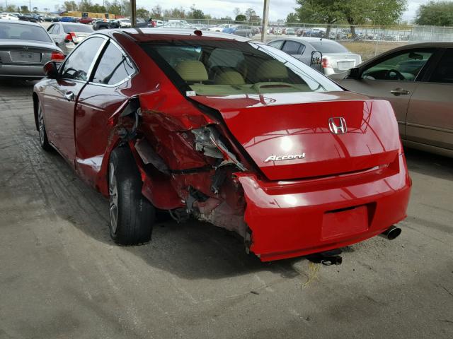 1HGCS11829A008921 - 2009 HONDA ACCORD EXL RED photo 3